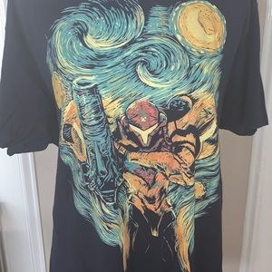 Starry Hunter – Nintendo Metroid Starry Night Mashup T-Shirt- used